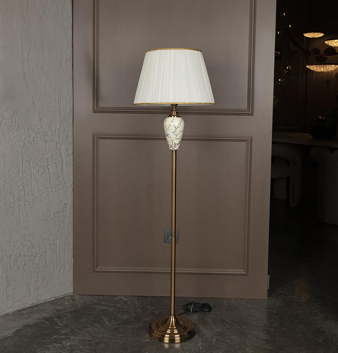 Gostivar Dark Antique Cream Porcelain Floor Lamp - Heka Lighting & Trading Limited