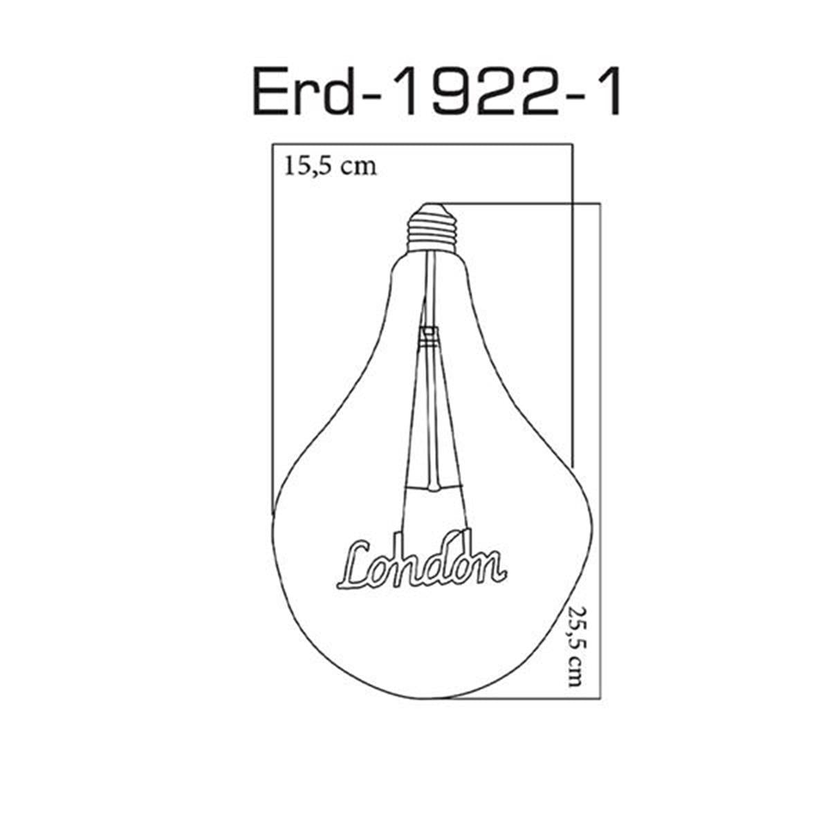 London Honey Led Bulb 5W 2200K E27 Erd-1922/1 - Heka Lighting & Trading Limited
