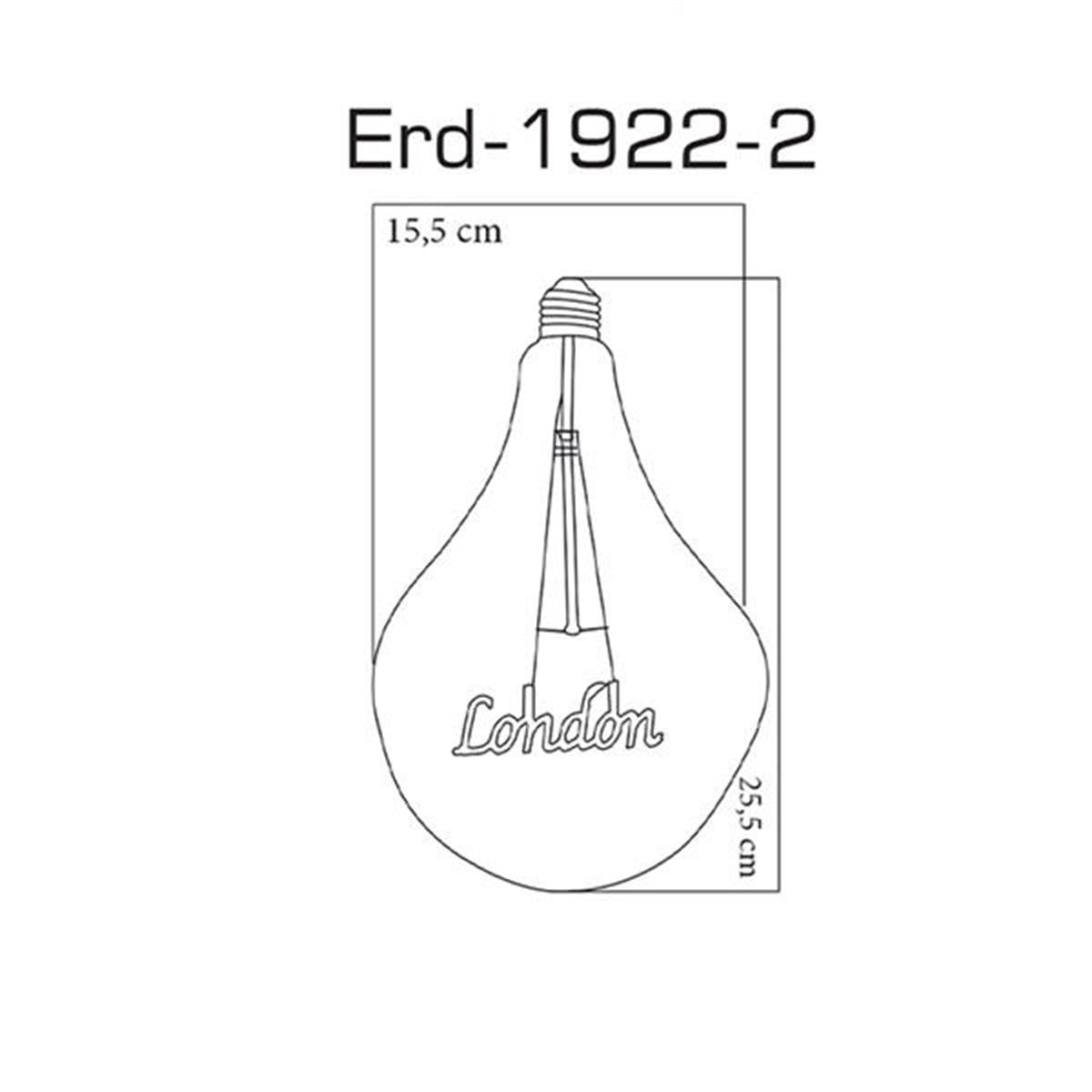 London Smoked Led Bulb 5W 2200K E27 Erd-1922/2 - Heka Lighting & Trading Limited