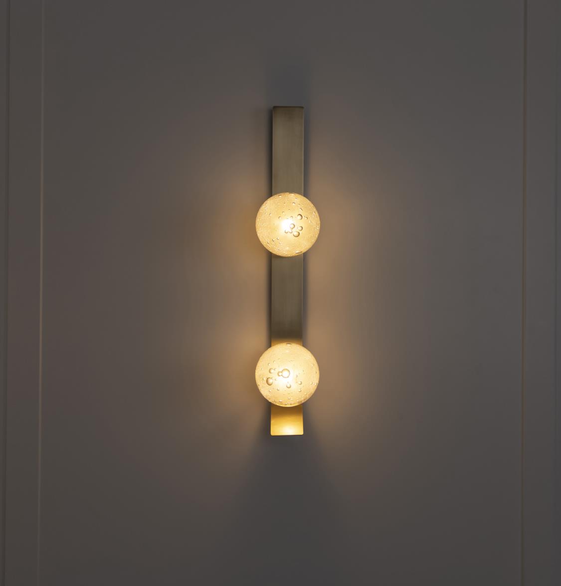 Helsingör Double Bubbly Soft Glass Antique Wall Sconce - Heka Lighting & Trading Limited