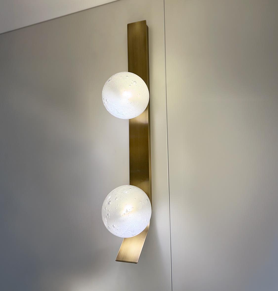 Helsingör Double Bubbly Soft Glass Antique Wall Sconce - Heka Lighting & Trading Limited