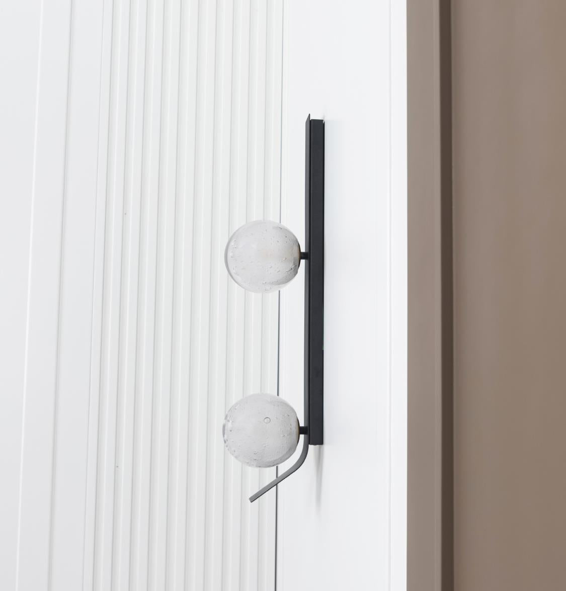 Helsingör Double Bubbly Soft Glass Black Wall Sconce - Heka Lighting & Trading Limited