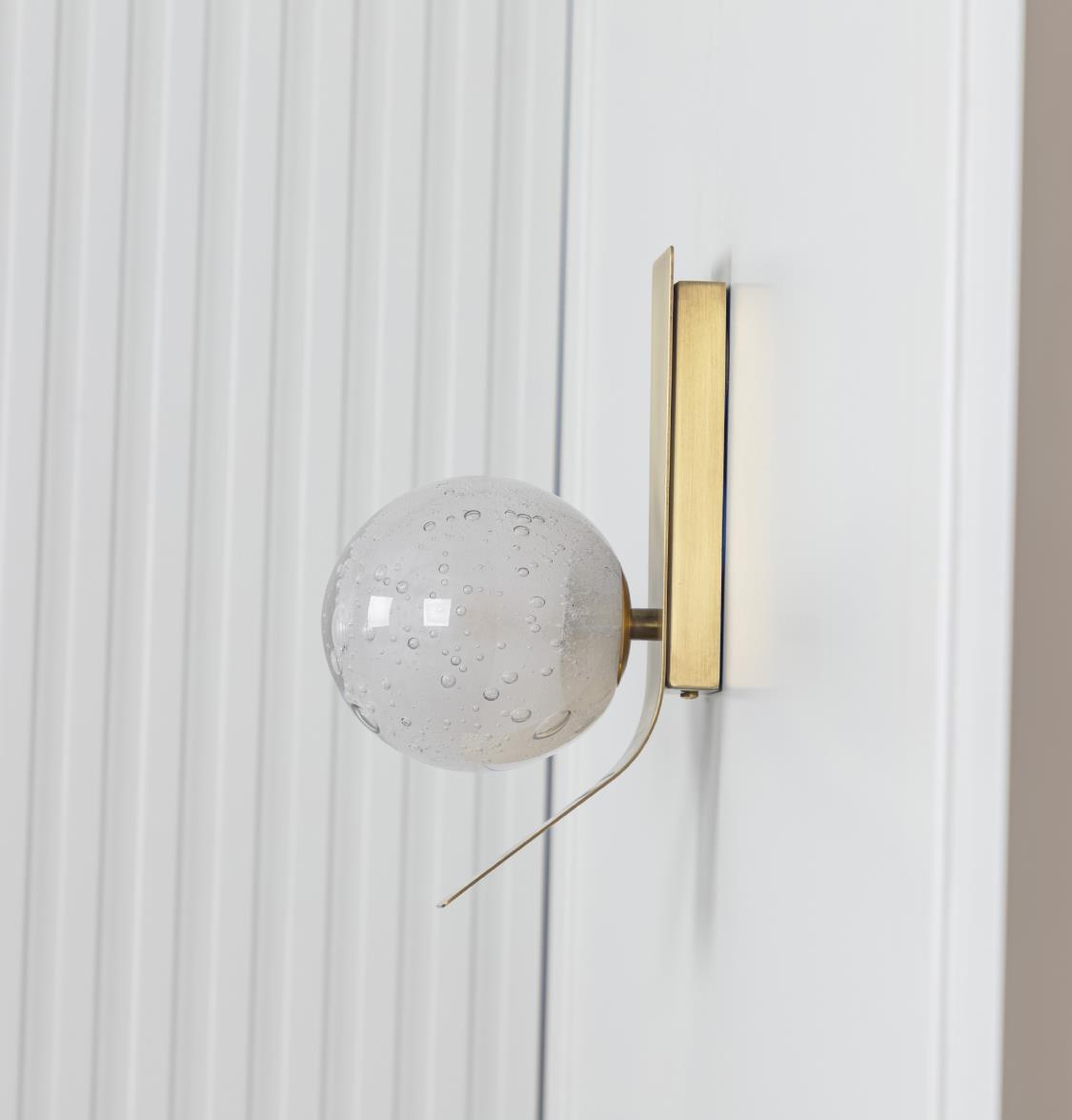 Helsingör Single Bubbly Soft Glass Antique Wall Sconce - Heka Lighting & Trading Limited