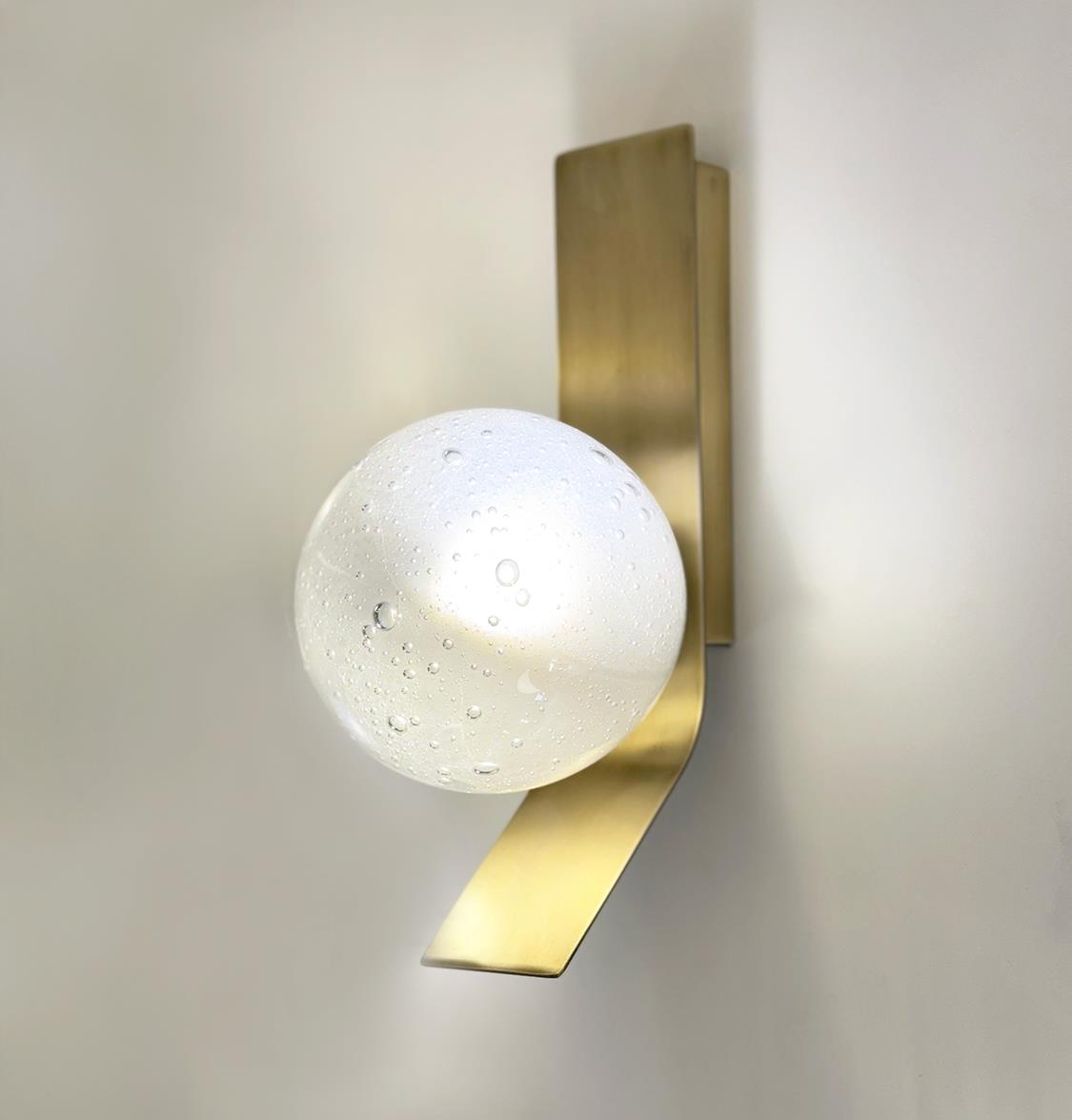 Helsingör Single Bubbly Soft Glass Antique Wall Sconce - Heka Lighting & Trading Limited