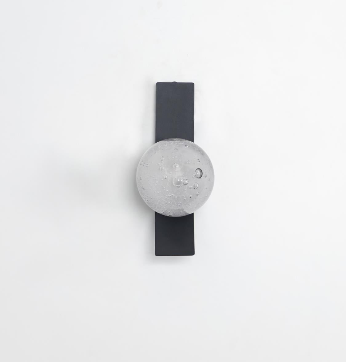 Helsingör Single Bubbly Soft Glass Black Wall Sconce - Heka Lighting & Trading Limited