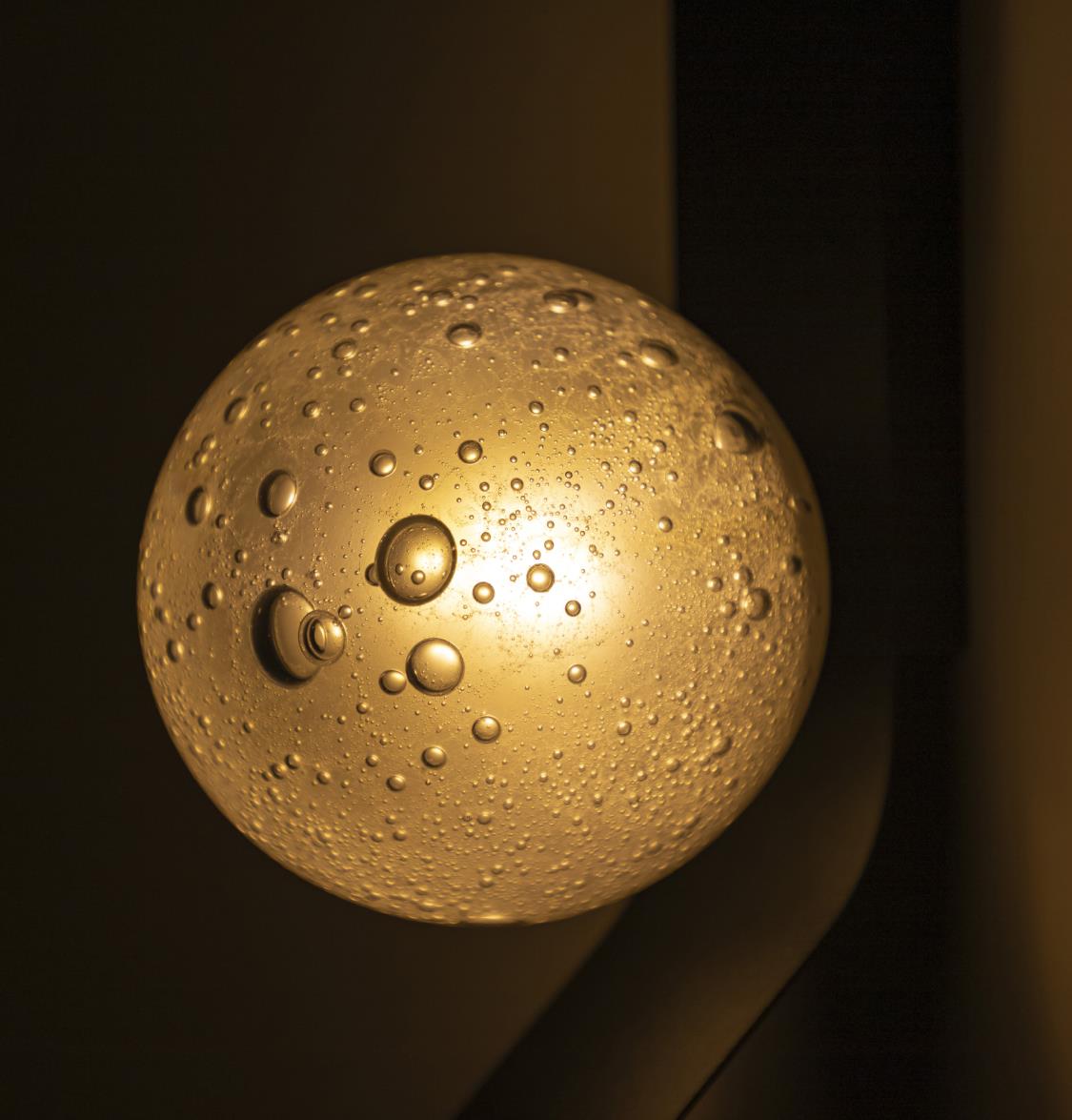 Helsingör Single Bubbly Soft Glass Black Wall Sconce - Heka Lighting & Trading Limited