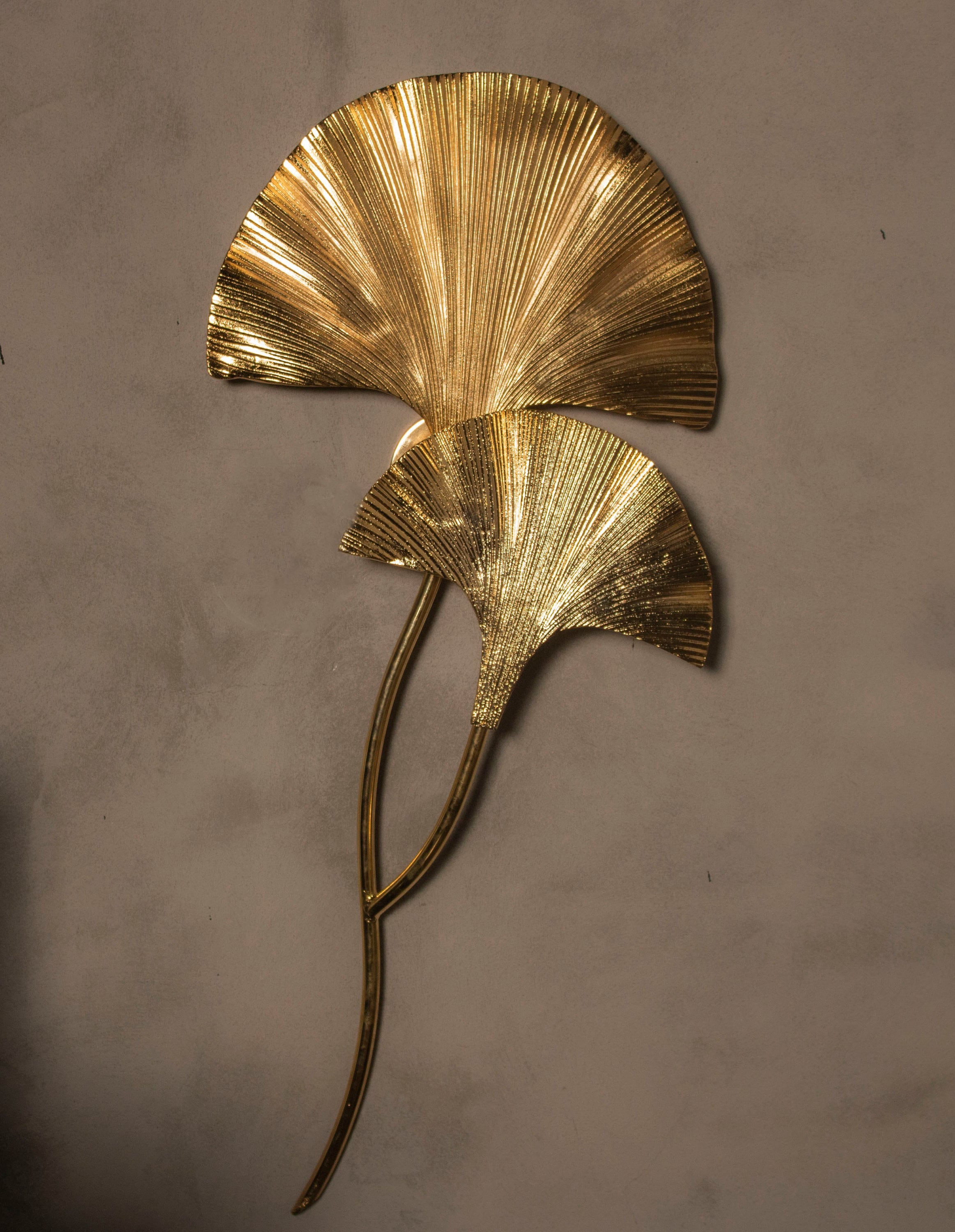Handmade Ginkgo Double Leaf Sconce Lighting, Mid Century Astara Gold Wall Lamp, Home Decor Wall Mounted Lamp - Heka Lighting & Trading Limited