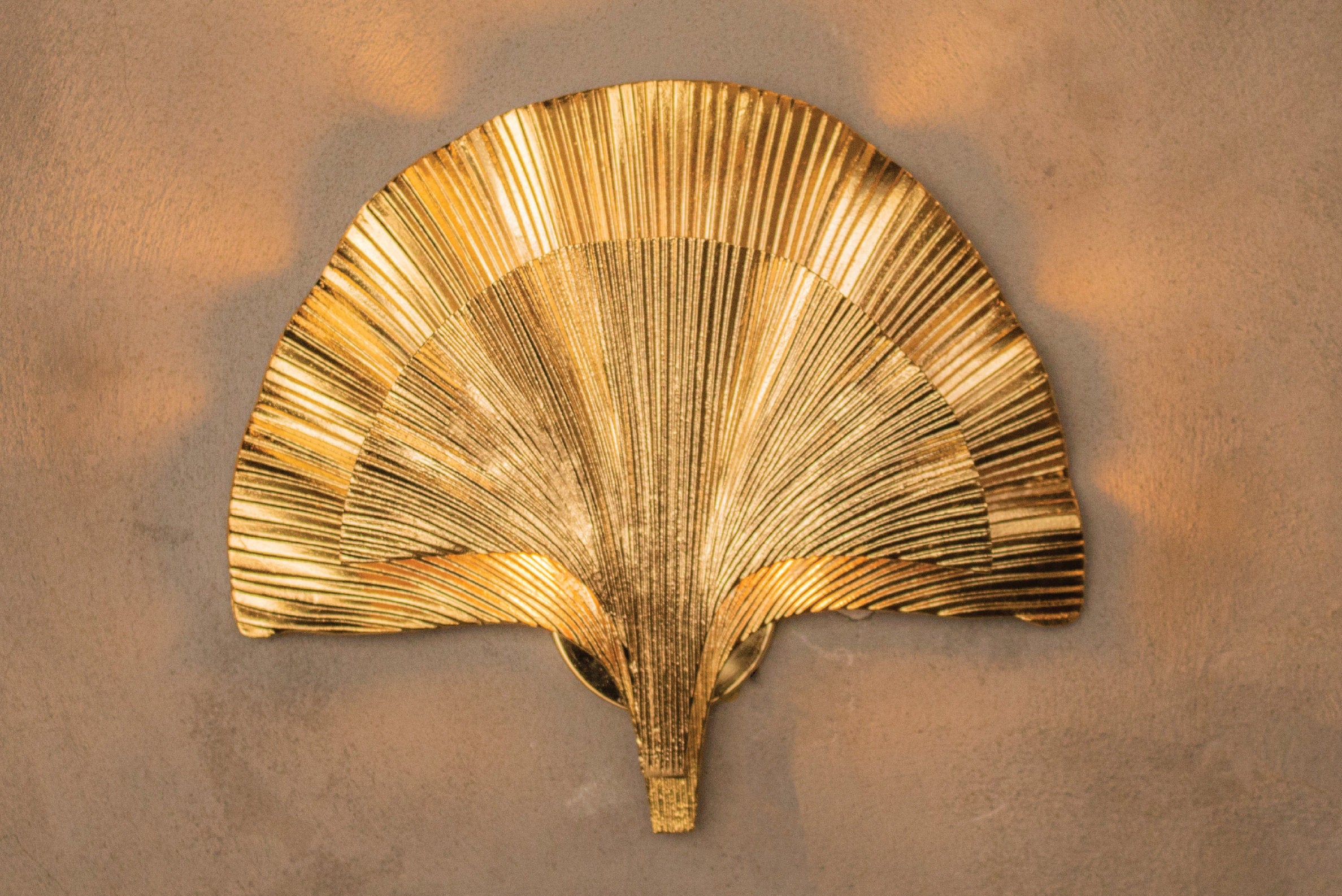 Astara Mid Century Ginkgo Double Leaf Wall Sconce, Handmade Gold Lamp, Home Decor Lighting, Art Deco Wall Lamp - Heka Lighting & Trading Limited