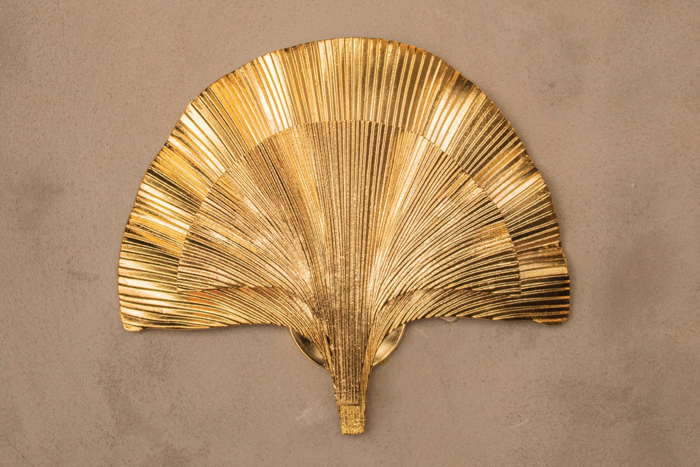 Astara Mid Century Ginkgo Double Leaf Wall Sconce, Handmade Gold Lamp, Home Decor Lighting, Art Deco Wall Lamp - Heka Lighting & Trading Limited