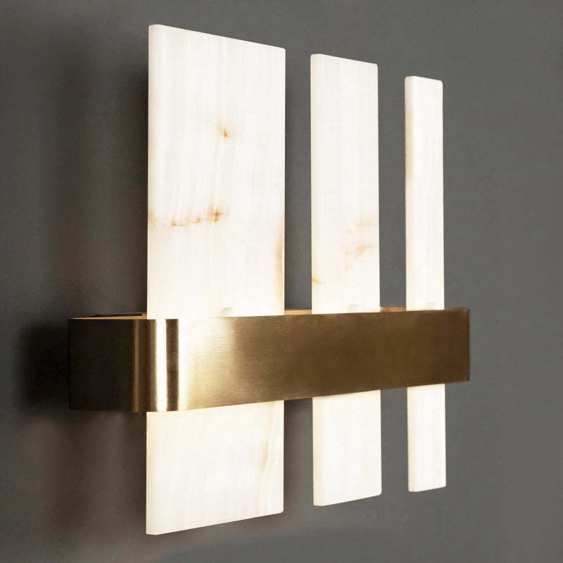 Handmade 3 pcs Marble Vanity Wall Light, Modern Home Decor Marble Wall Lighting, Art Deco Wall Lamp, Brass Sconce MODEL: EKHO