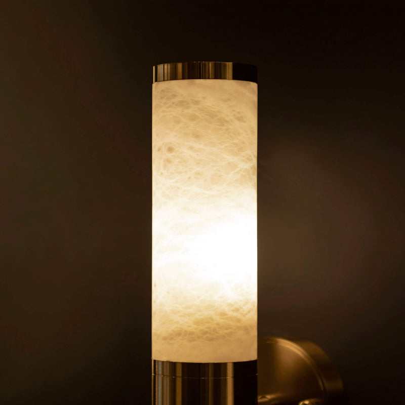 Handmade Single Marble Tube Wall Lamp, Modern Home Decor Bedside Lighting, Brass Light for Bedroom, Housewarming Gift Sconce MODEL: ARKAS