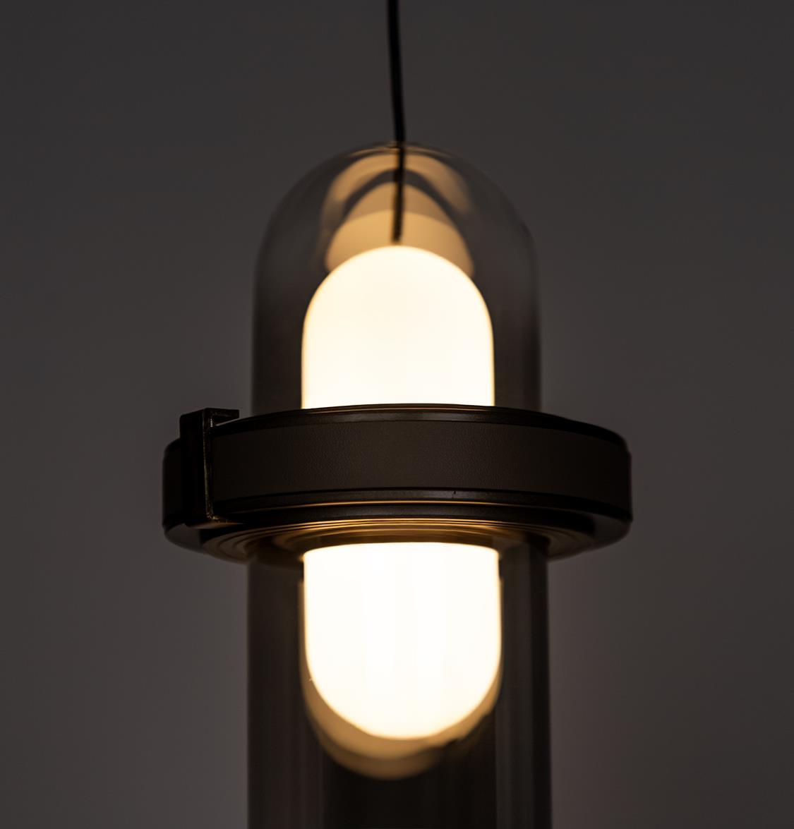 Kabil Single Smoked Glass Gray Pendant Light 37 Cm - Heka Lighting & Trading Limited