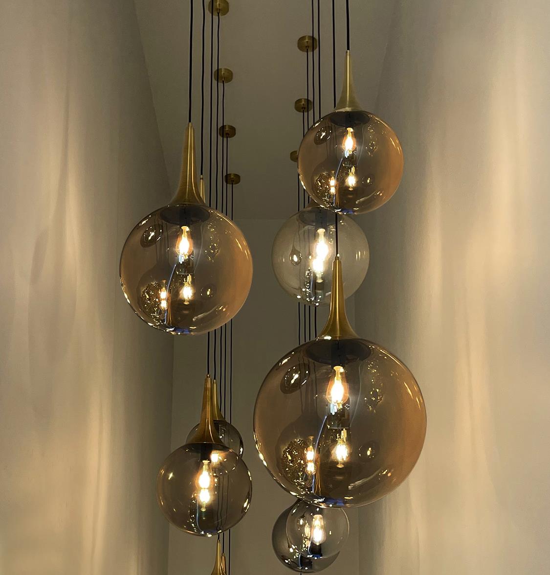 Karatay Brown Glass Pendant Light Chandelier 35 Cm - Heka Lighting & Trading Limited