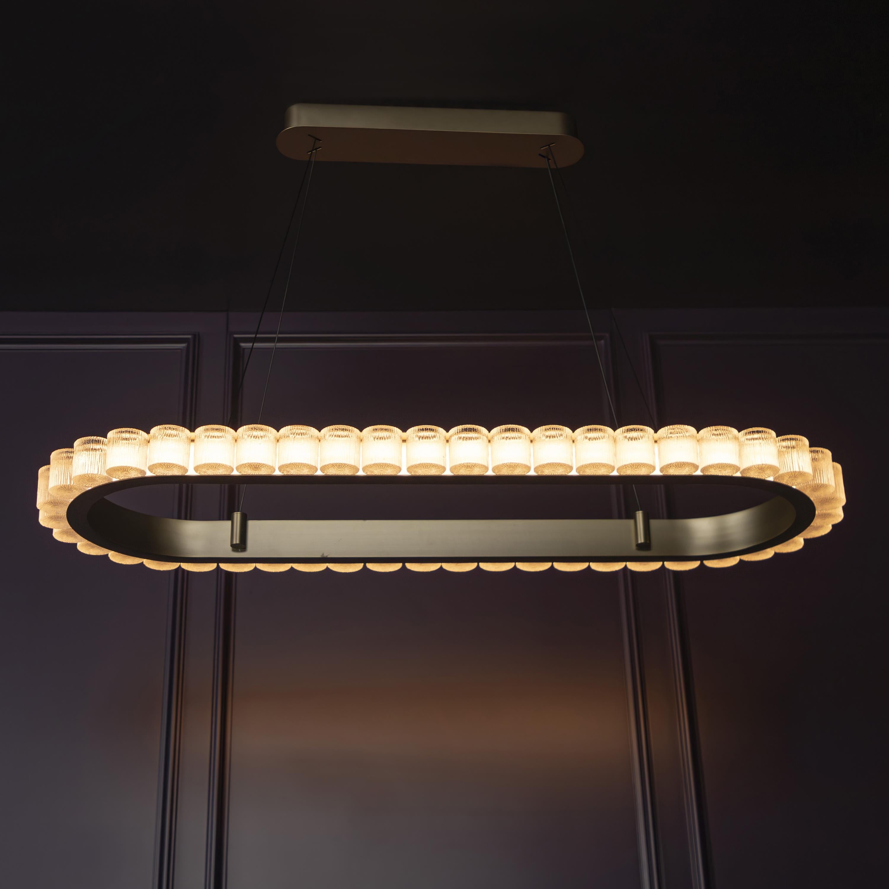 Kongo Frosted Glass Soft Antique Dining Table Chandelier - Heka Lighting & Trading Limited