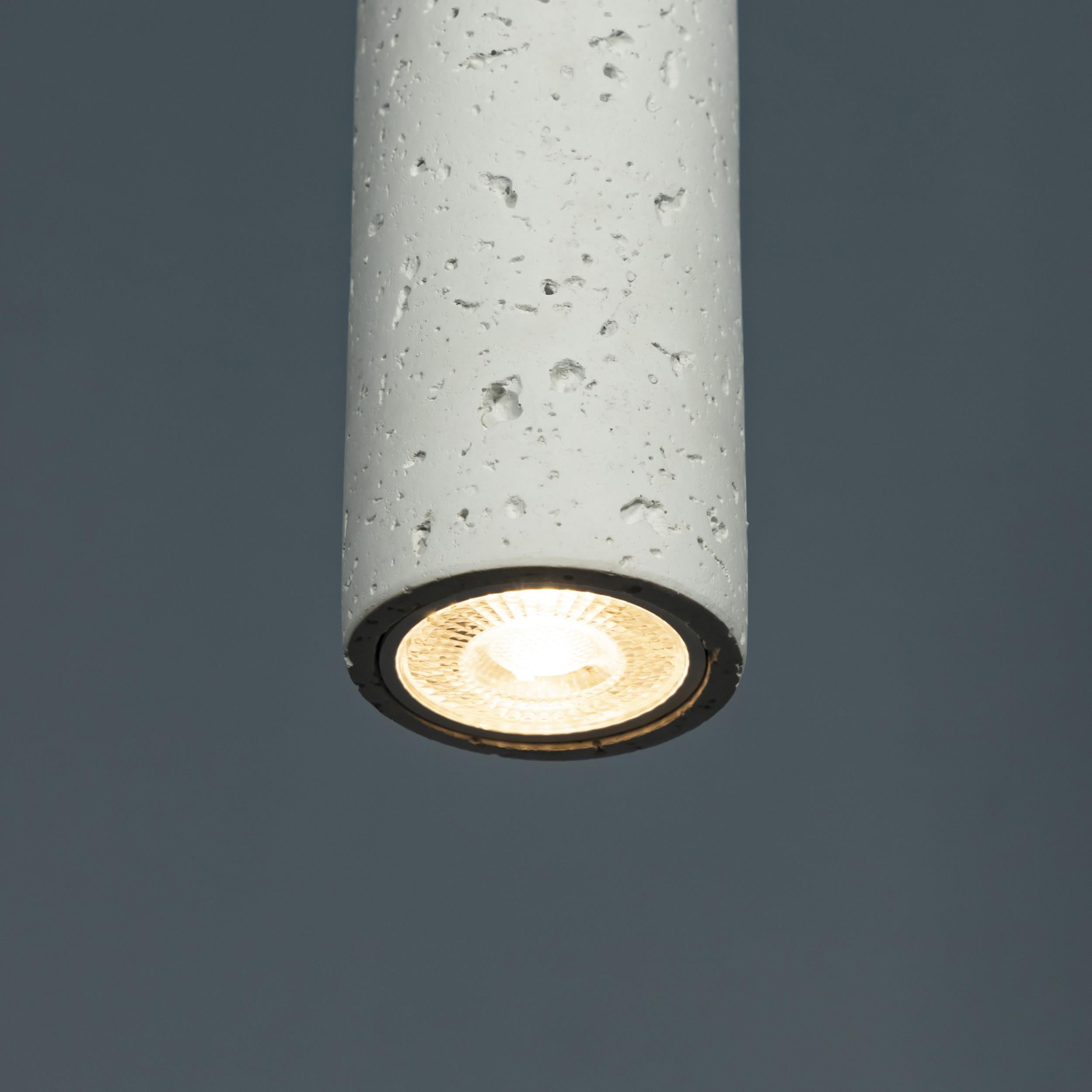 Kovak Single White Concrete Gu10 Pendant Light Chandelier - Heka Lighting & Trading Limited