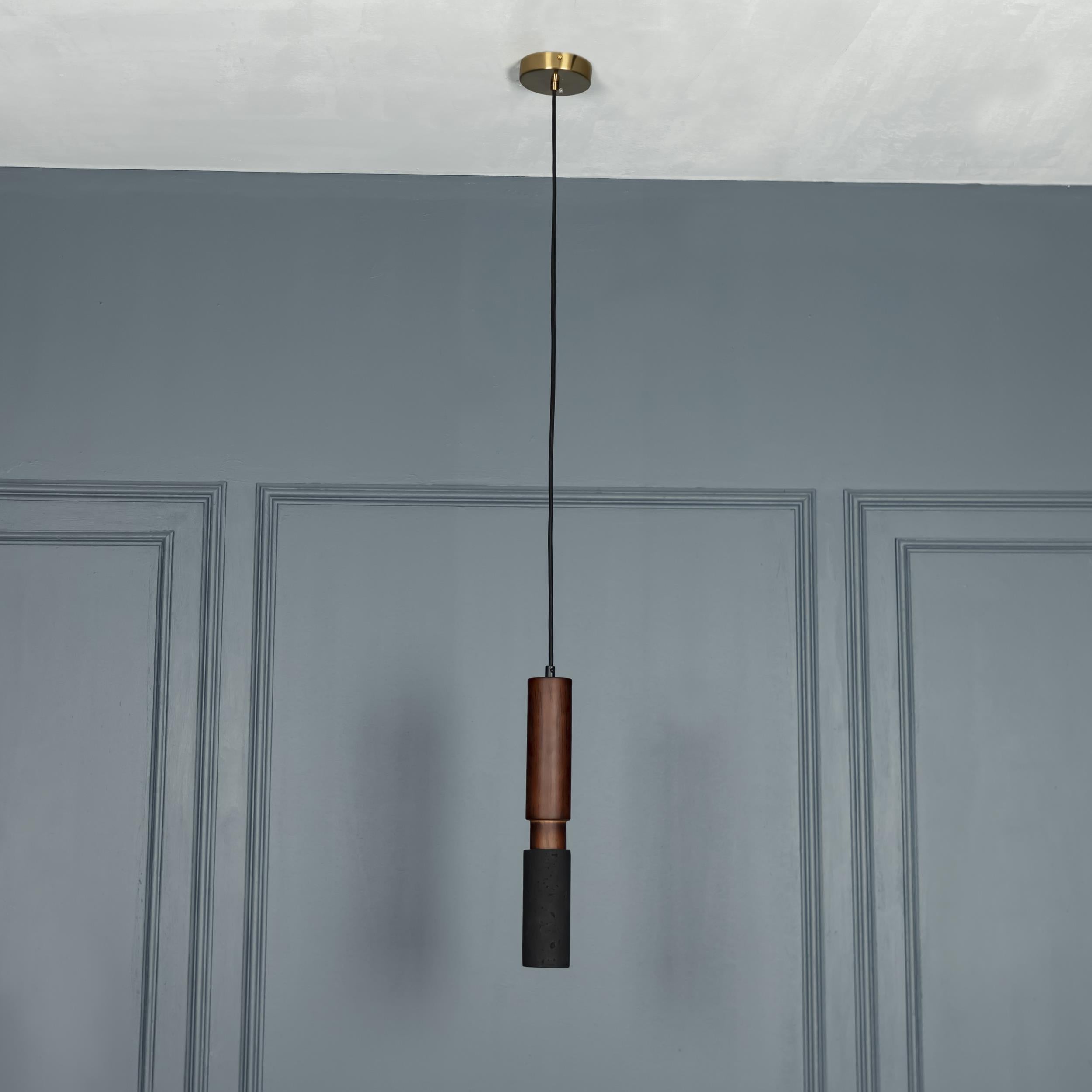 Kovak Single Black Concrete Gu10 Pendant Light Chandelier - Heka Lighting & Trading Limited