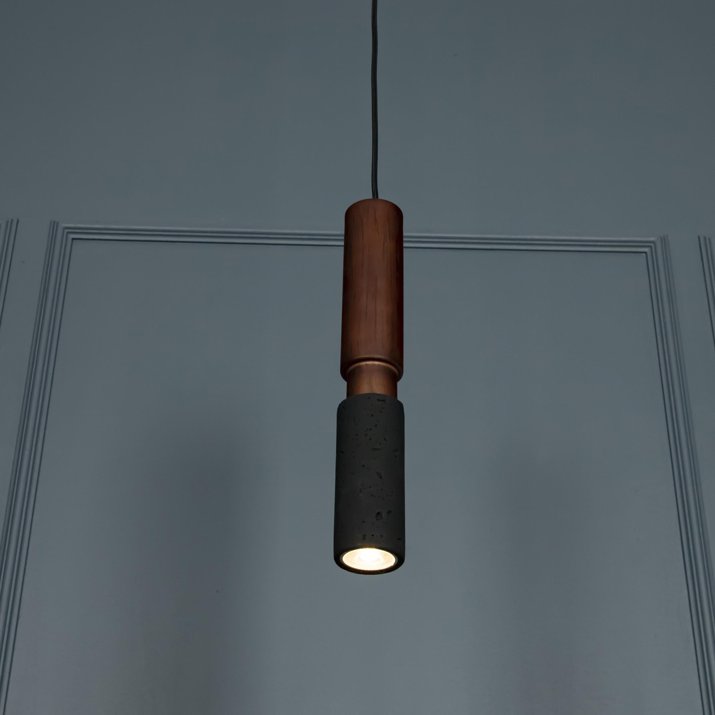 Kovak Single Black Concrete Gu10 Pendant Light Chandelier - Heka Lighting & Trading Limited