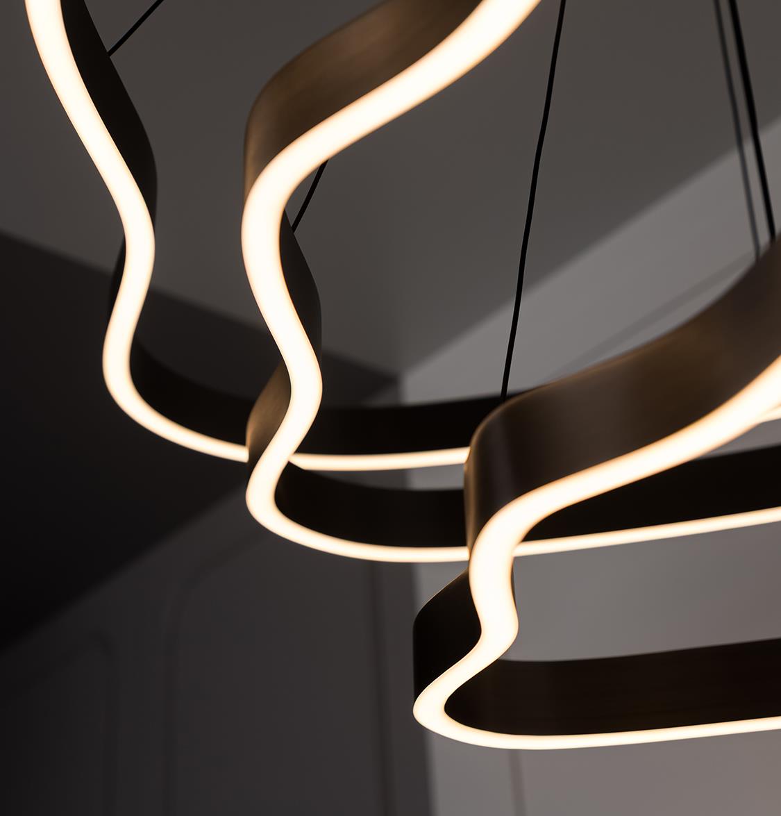 Marsis 3-Row Stainless Platinum Living Room Led Chandelier - Heka Lighting & Trading Limited