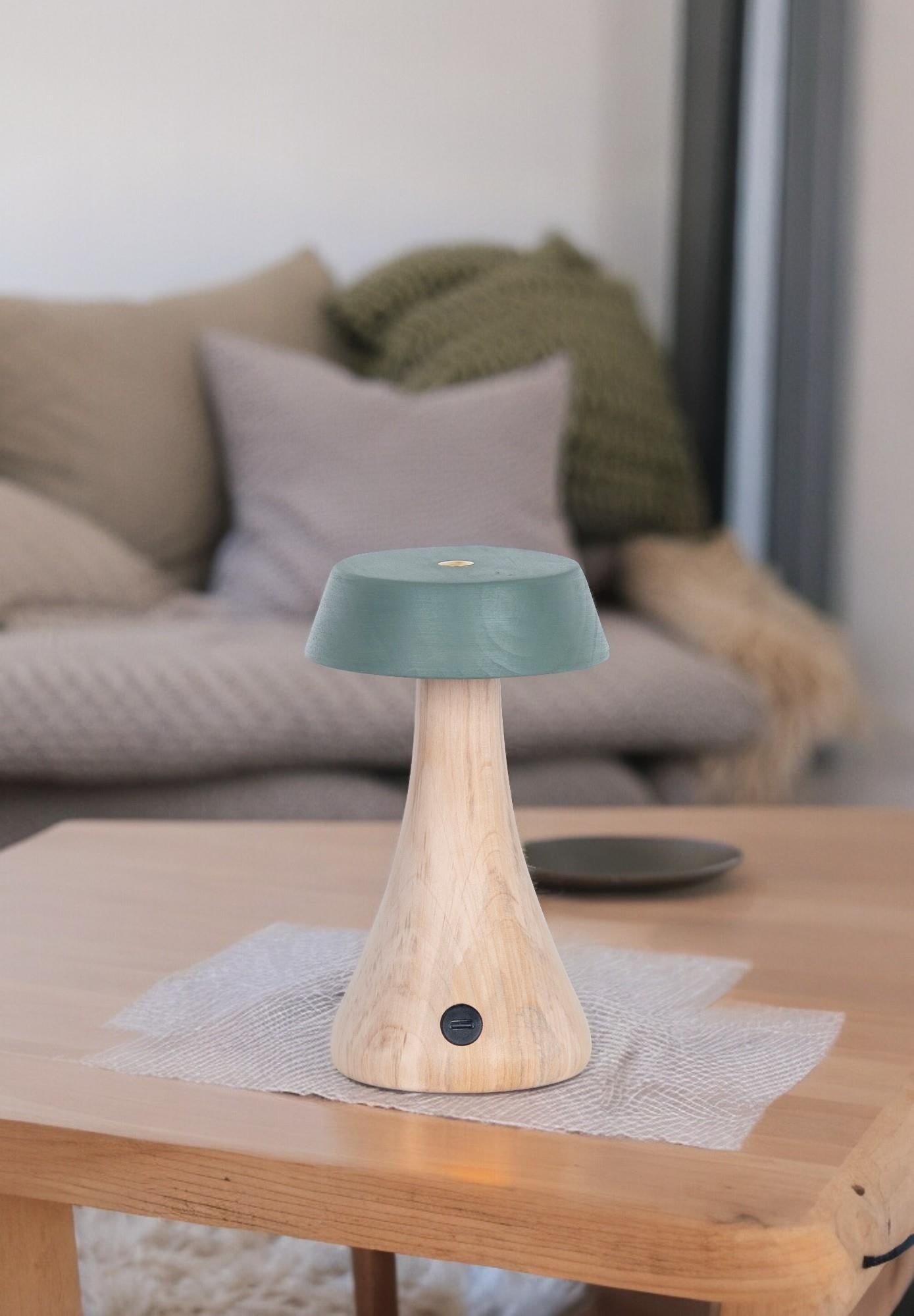 Morchella Rechargeable Green Table Lamp - Heka Lighting & Trading Limited