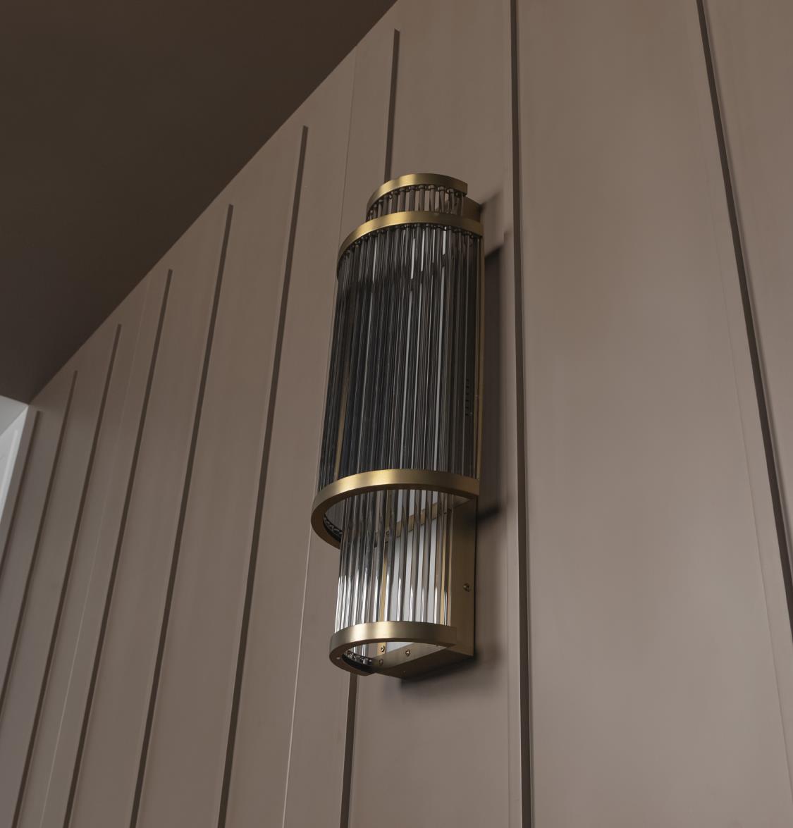 Nablus Transparent Glass Çubuklu Antique Wall Sconce - Heka Lighting & Trading Limited