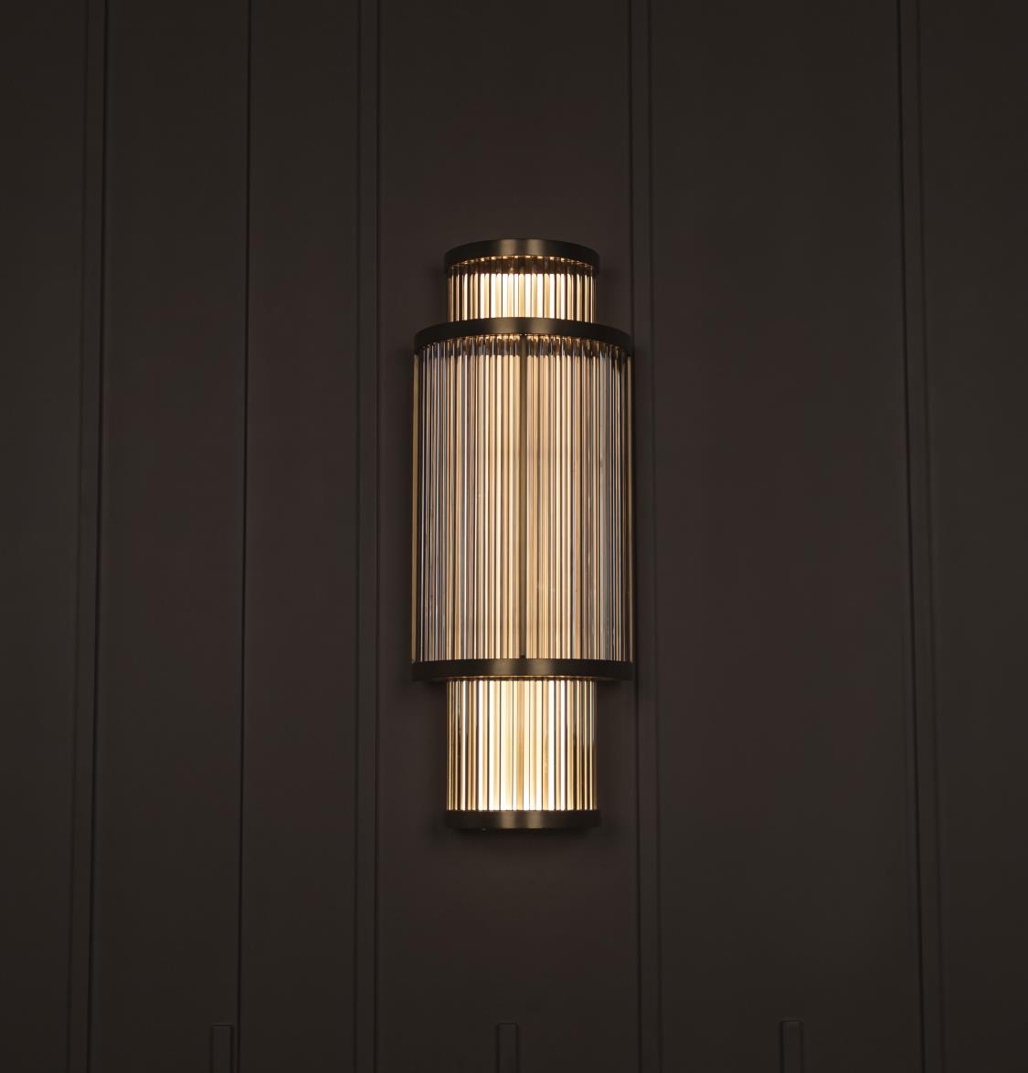 Nablus Transparent Glass Çubuklu Antique Wall Sconce - Heka Lighting & Trading Limited