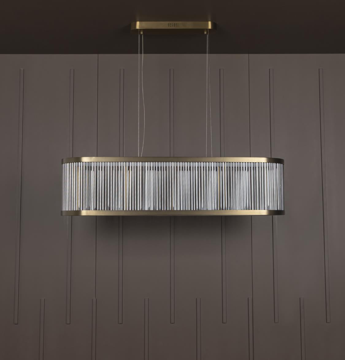 Nablus Transparent Glass Rod Antique Dining Table Chandelier - Heka Lighting & Trading Limited