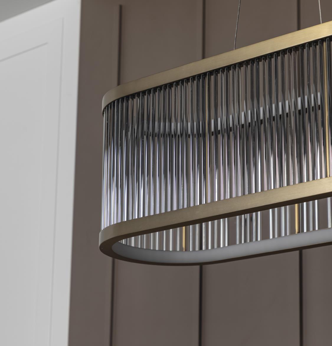 Nablus Transparent Glass Rod Antique Dining Table Chandelier - Heka Lighting & Trading Limited