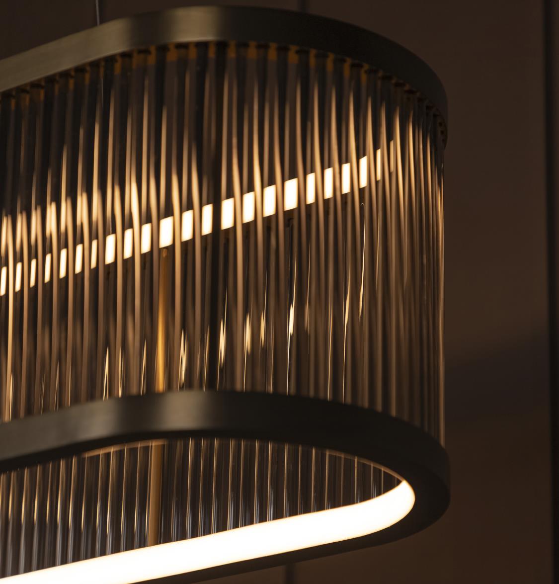 Nablus Transparent Glass Rod Antique Dining Table Chandelier - Heka Lighting & Trading Limited