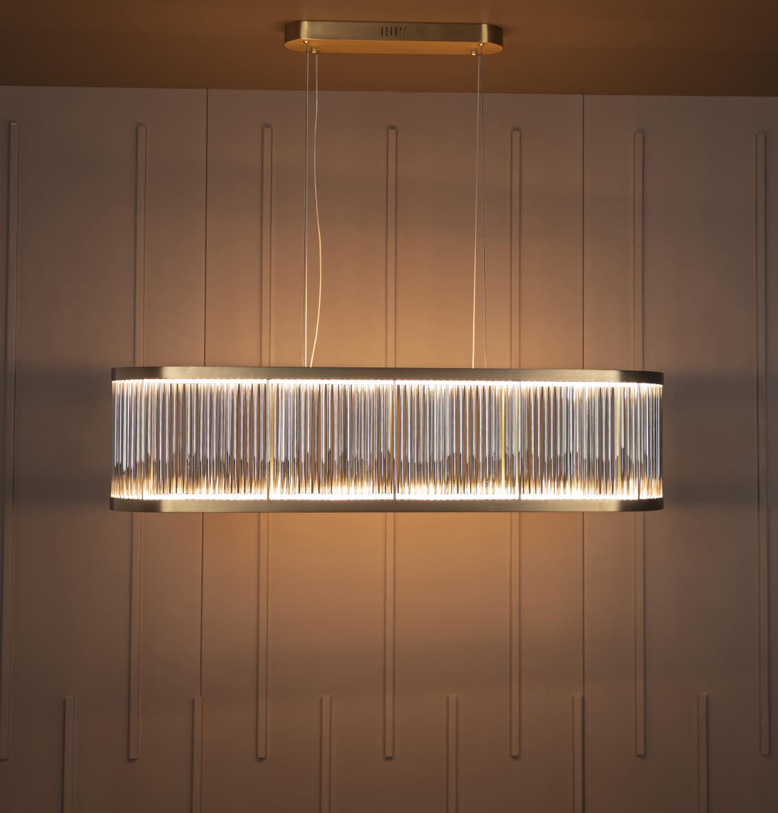 Nablus Transparent Glass Rod Antique Dining Table Chandelier - Heka Lighting & Trading Limited