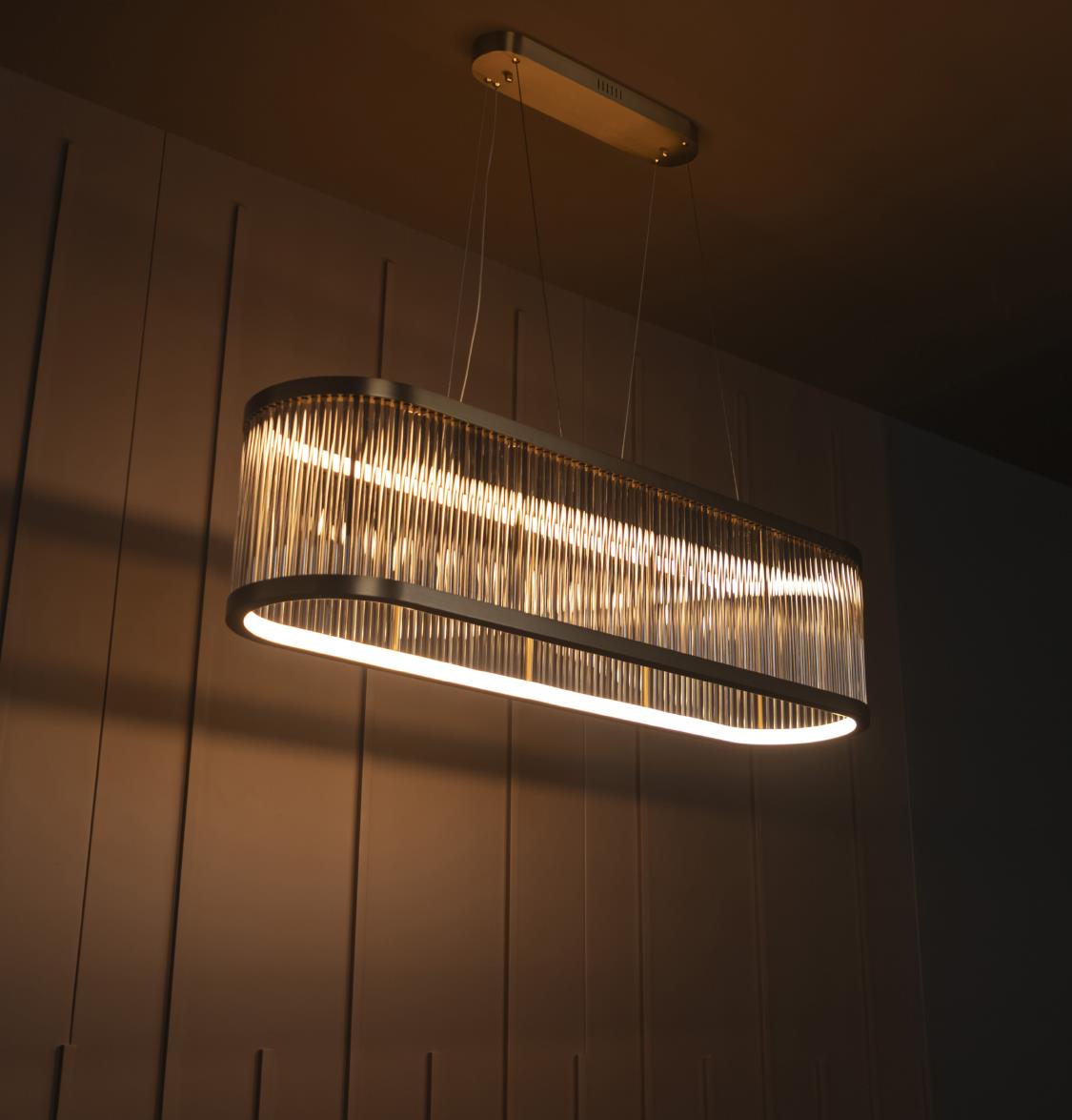 Nablus Transparent Glass Rod Antique Dining Table Chandelier - Heka Lighting & Trading Limited