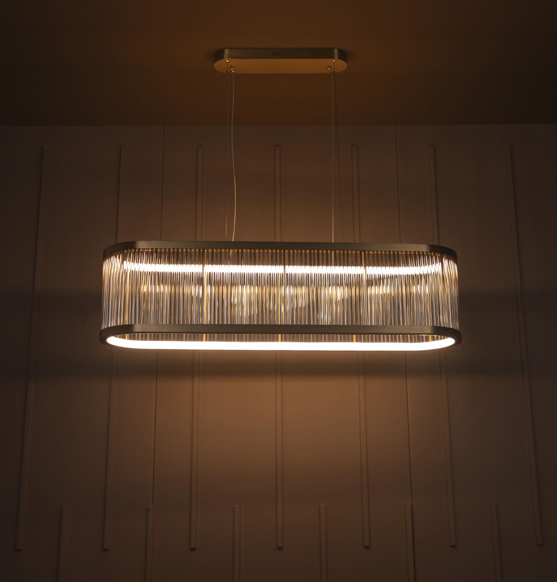 Nablus Transparent Glass Rod Antique Dining Table Chandelier - Heka Lighting & Trading Limited