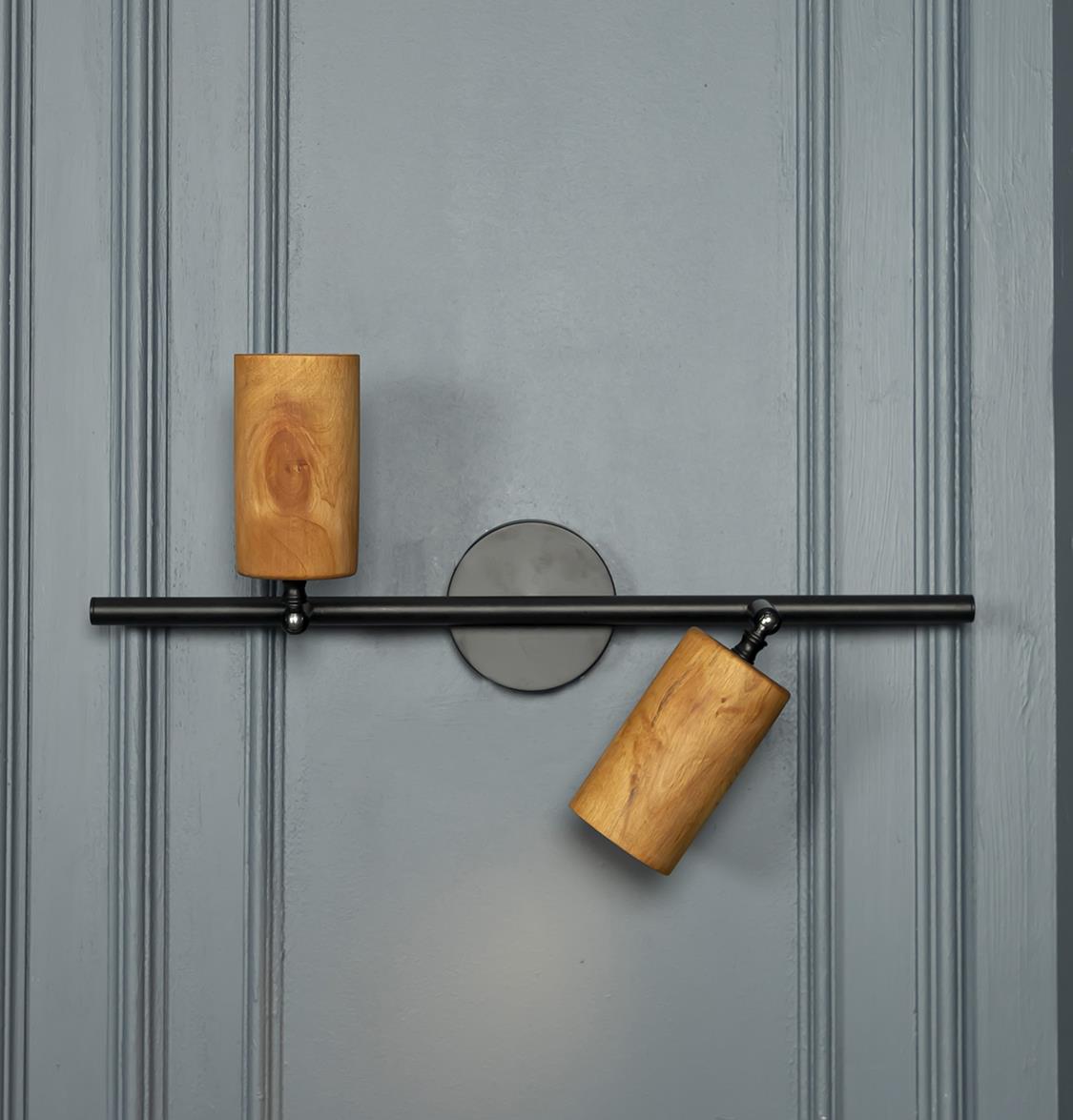 Niagara 2 Piece Wood Black Wall Sconce - Heka Lighting & Trading Limited