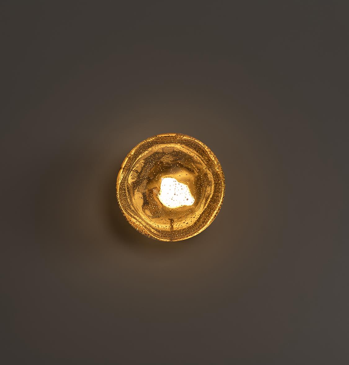 Odense Bubbly Flat Honey Glass Antique Led Wall Sconce - Heka Lighting & Trading Limited