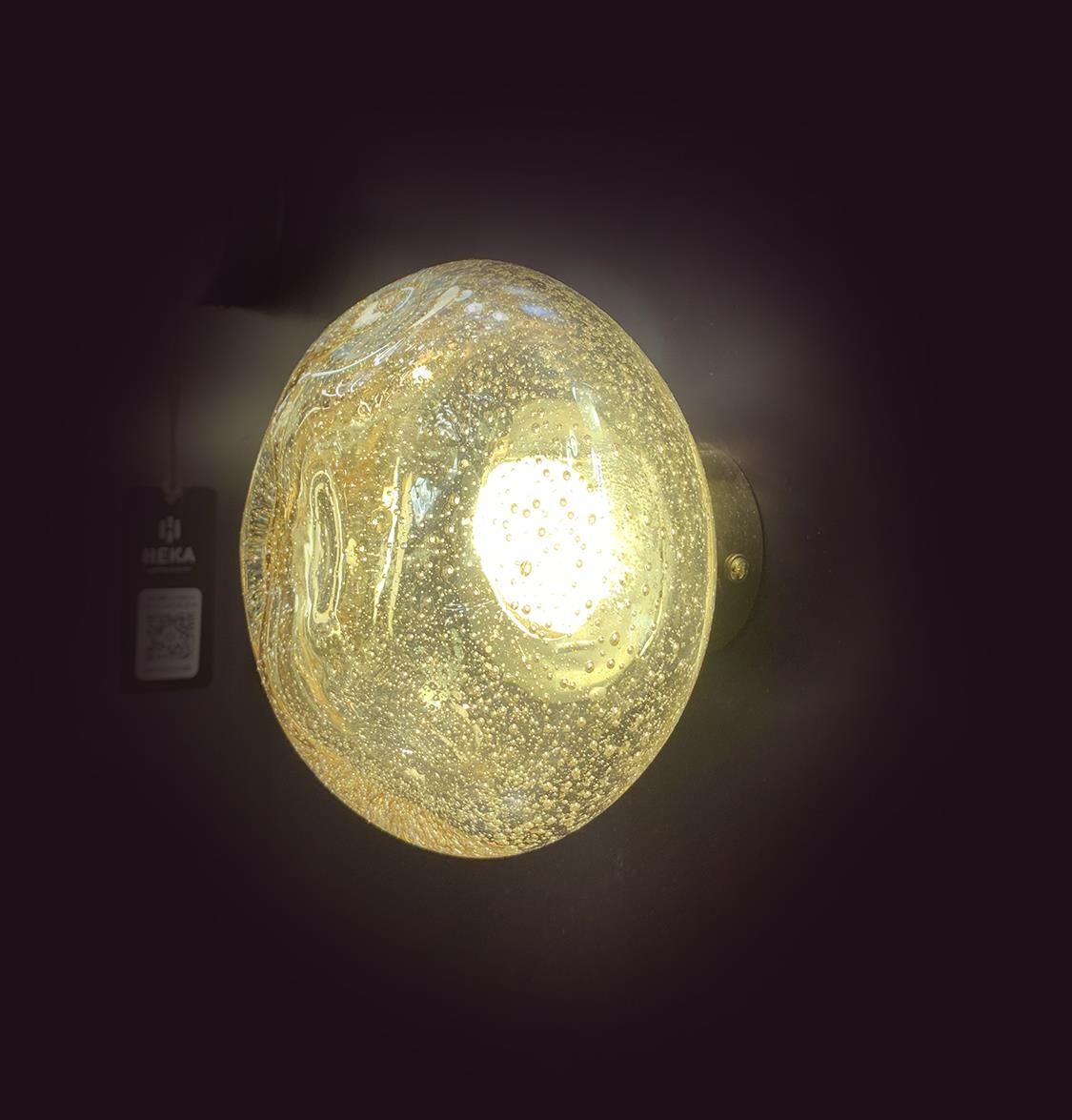 Odense Bubbly Flat Honey Glass Antique Led Wall Sconce - Heka Lighting & Trading Limited