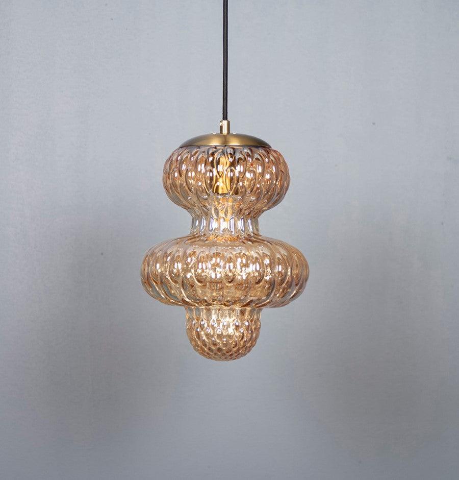 Lange Honey & Clear Glass Pendant Light