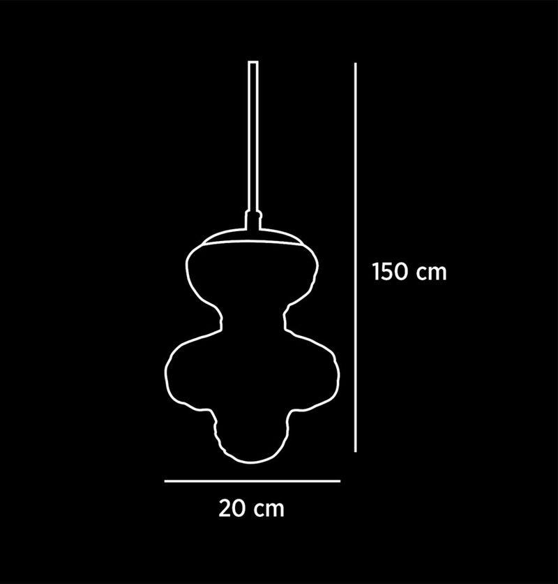 LANGE AMBER GLASS BRUSHED BRASS E14 PENDANT 20cm