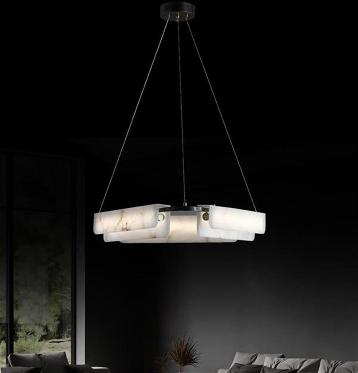 Orkos 3-Piece Marble Pendant Light Chandelier 60 Cm - Heka Lighting & Trading Limited