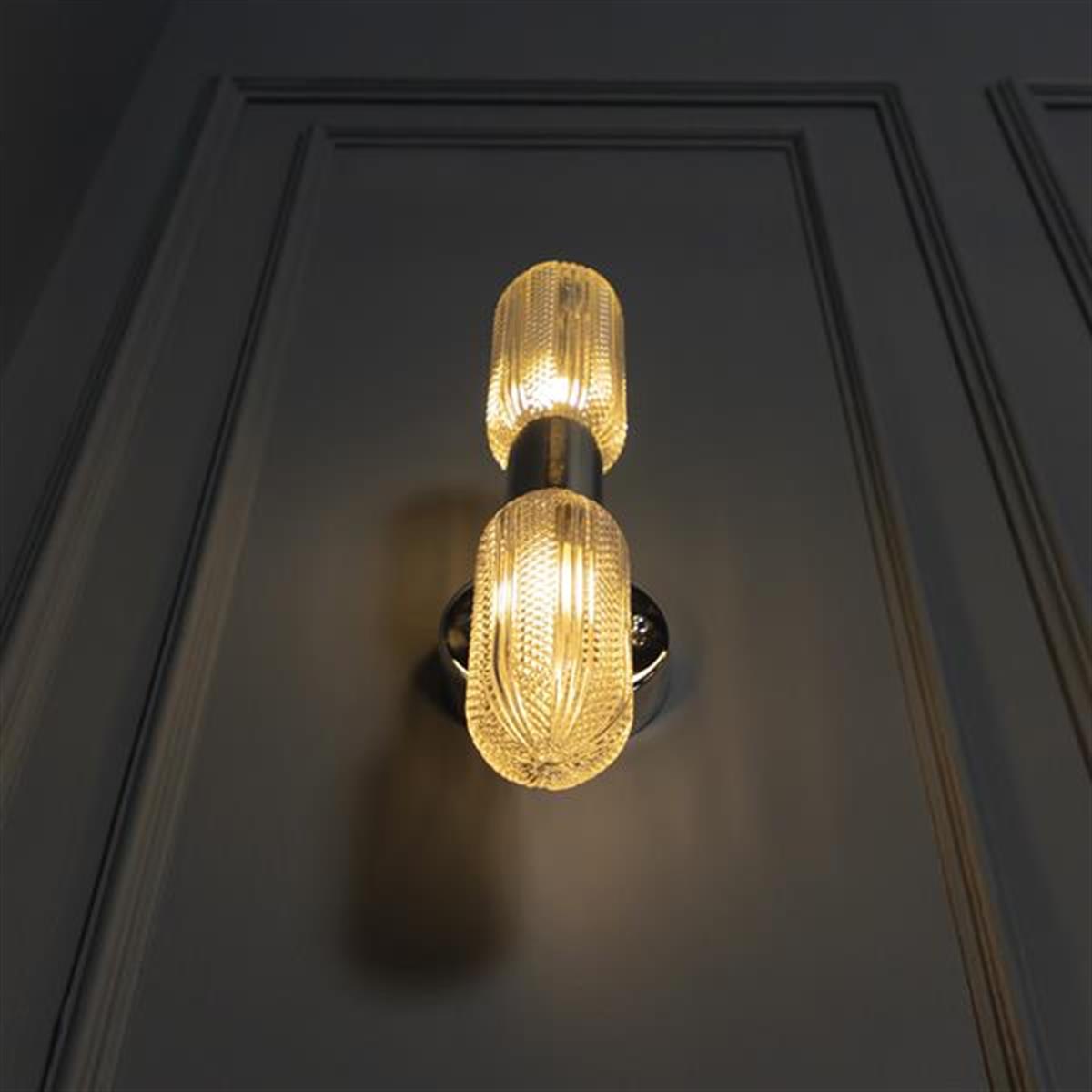 Ottava 2-Piece Transparent Chrome Wall Sconce - Heka Lighting & Trading Limited