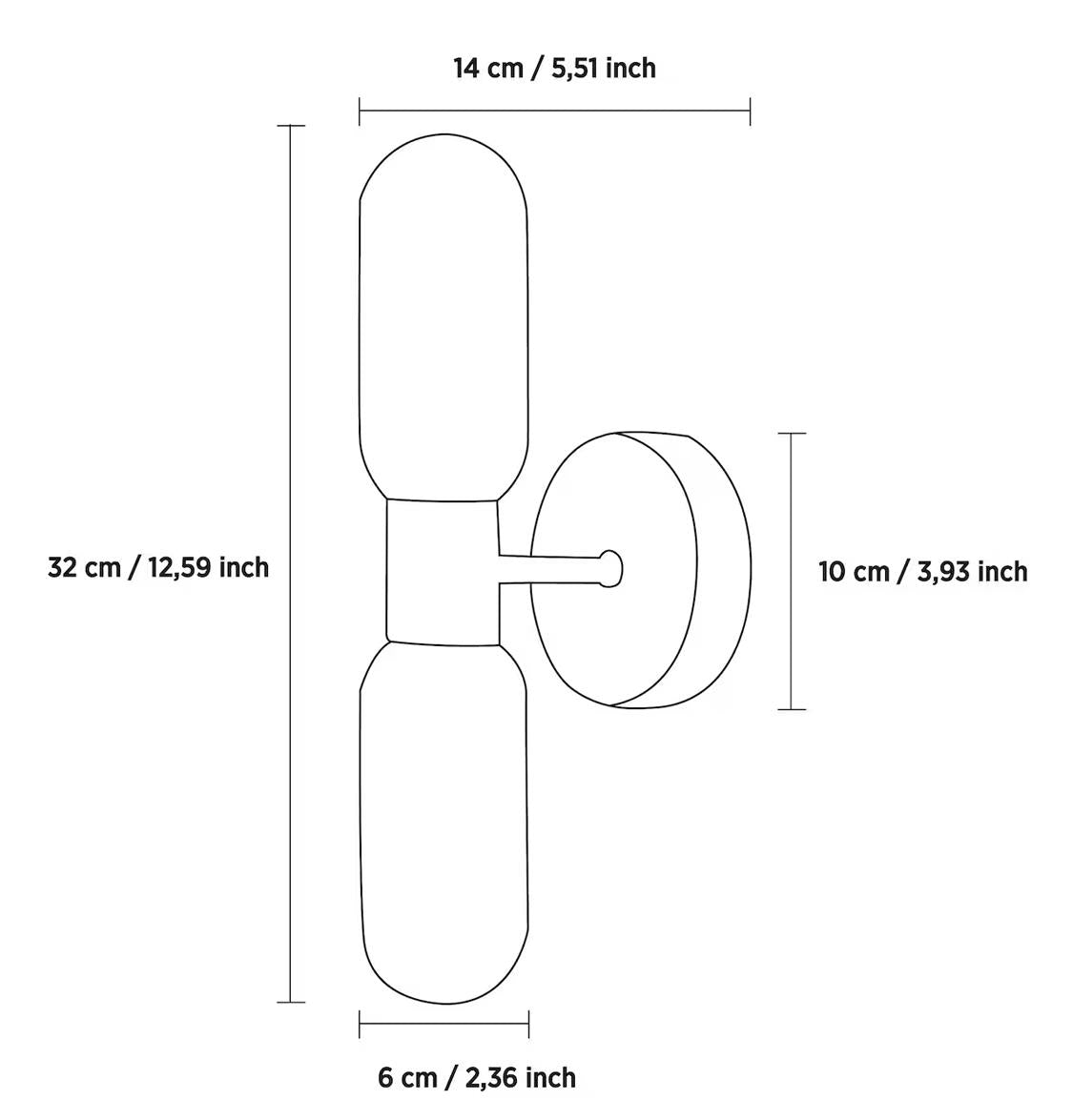 Ottava Set Of 2 Transparent Black Wall Sconce - Heka Lighting & Trading Limited