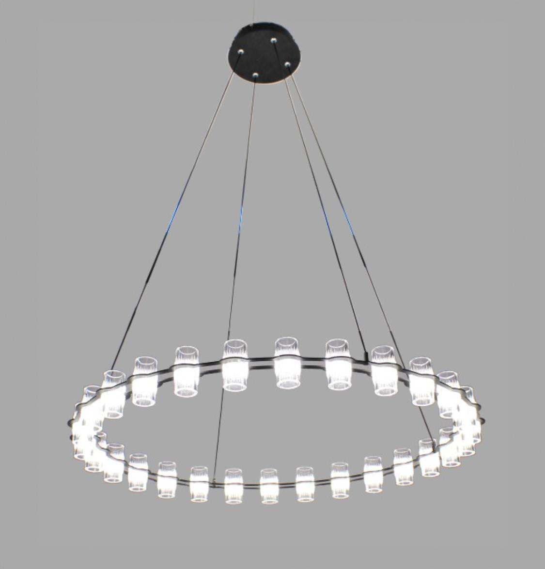 Panama 20's Transparent Acrylic Black Chandelier - Heka Lighting & Trading Limited