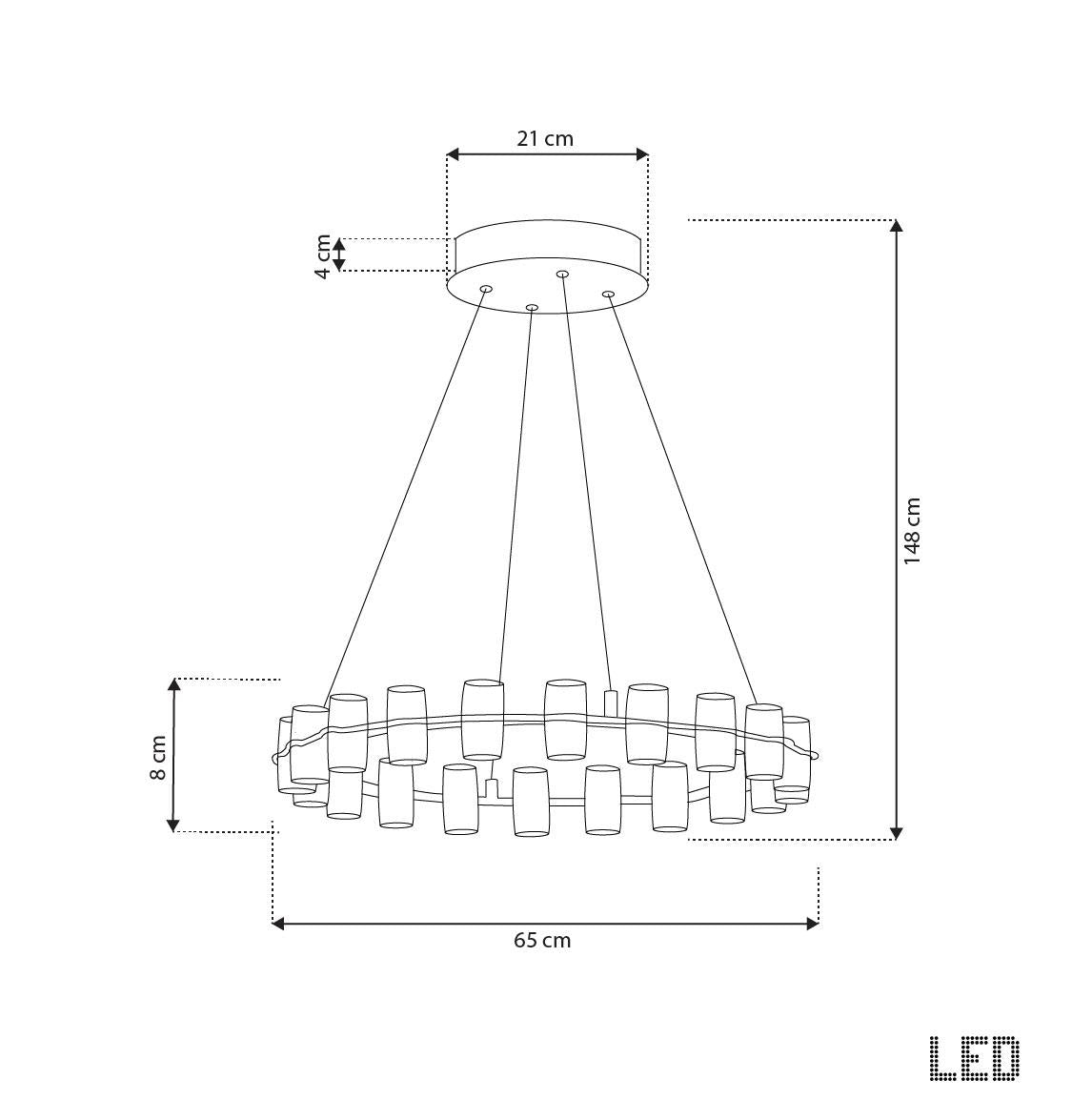 Panama 20's Transparent Acrylic Black Chandelier - Heka Lighting & Trading Limited