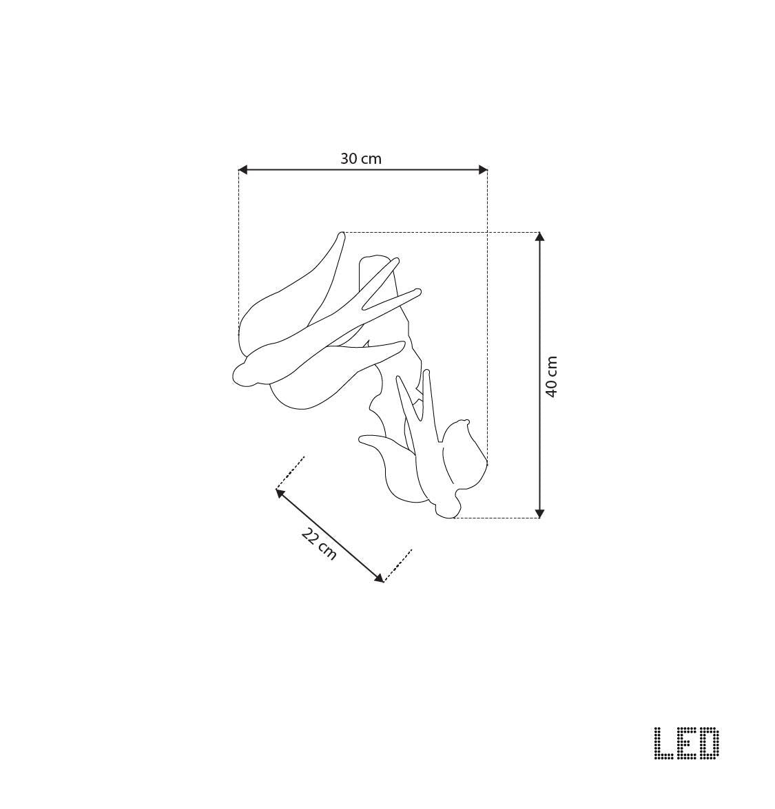 Peru Brass Transparent Swallow Glass Led Wall Sconce 25 Cm - Heka Lighting & Trading Limited