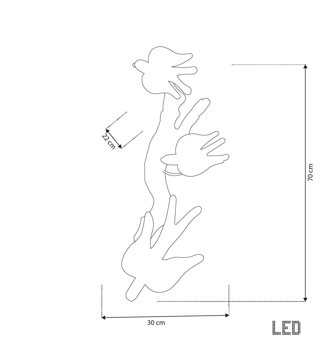 Peru Brass Transparent Swallow Glass Led Wall Sconce 60 Cm - Heka Lighting & Trading Limited