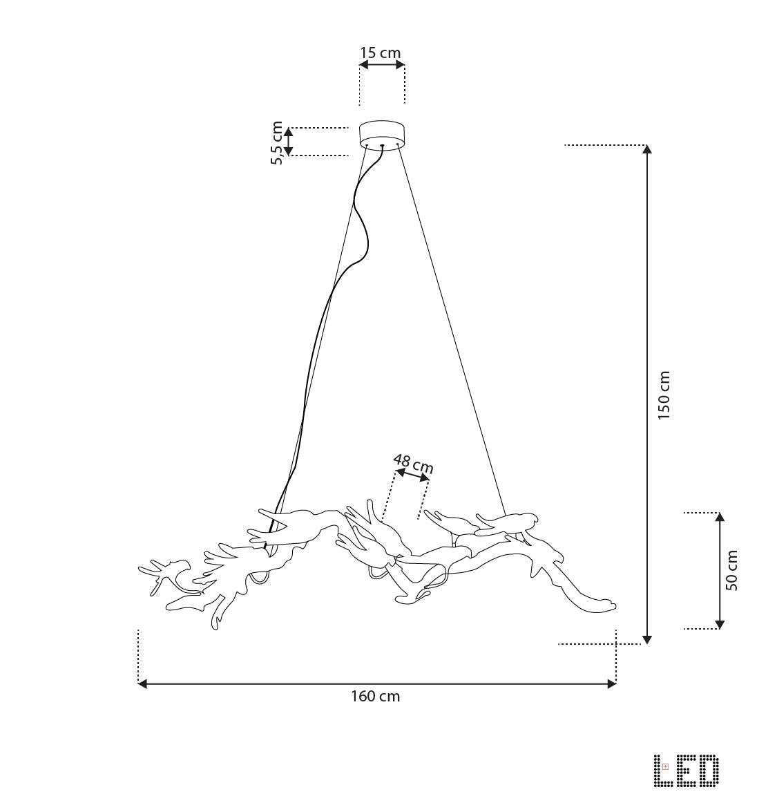 Peru Brass Transparent Swallow Glass Chandelier 150 Cm - Heka Lighting & Trading Limited