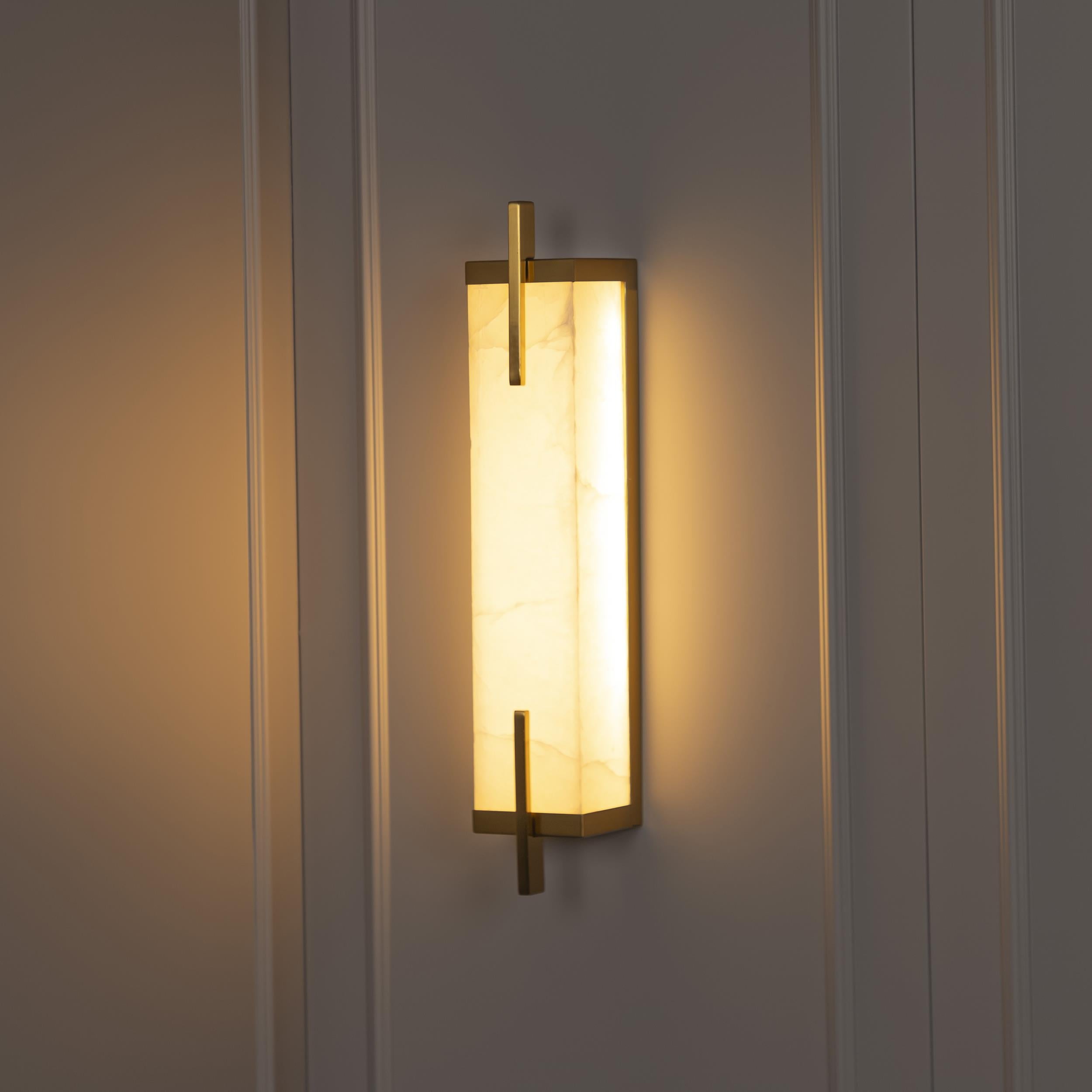 Polaris White Marbled Antique Led Wall Sconce - 60 Cm - Heka Lighting & Trading Limited