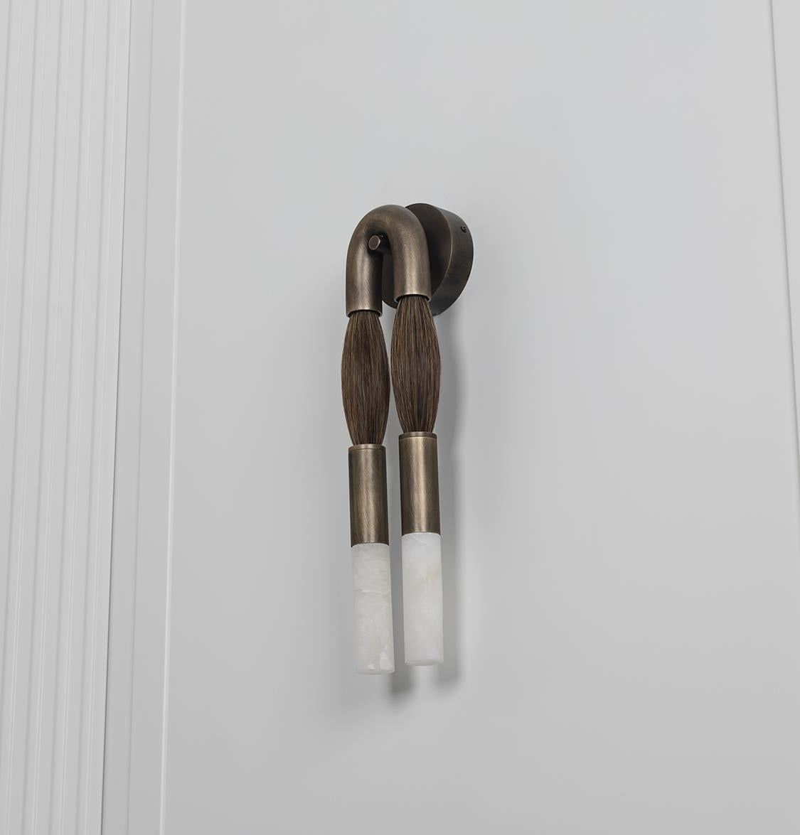 Pony Horse Hair Dark Antique Marble Small Wall Sconce - Heka Lighting & Trading Limited