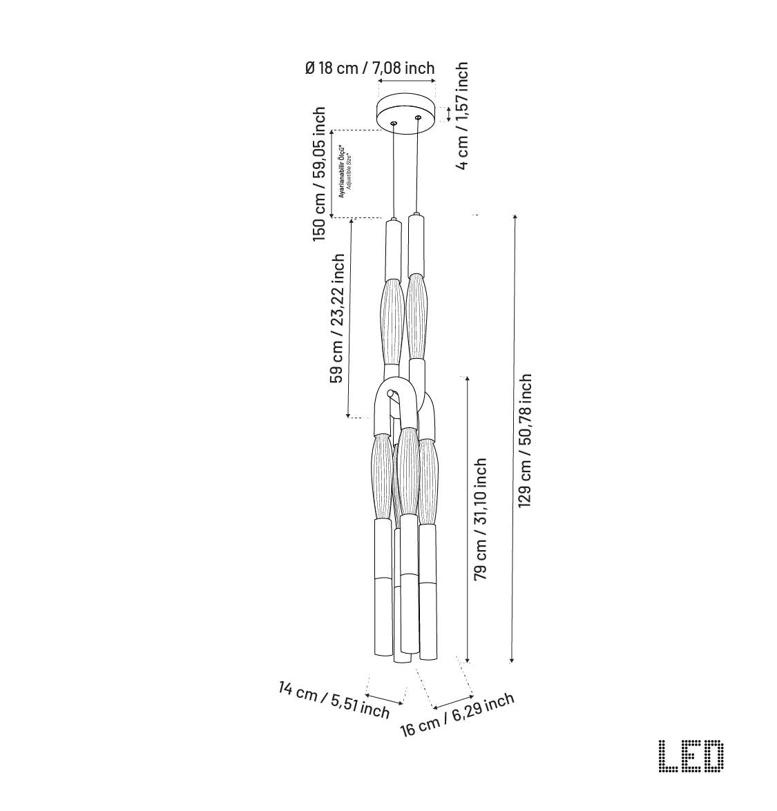 Pony Double Horse Hair Dark Antique Marble Pendant Light Big Chandelier - Heka Lighting & Trading Limited