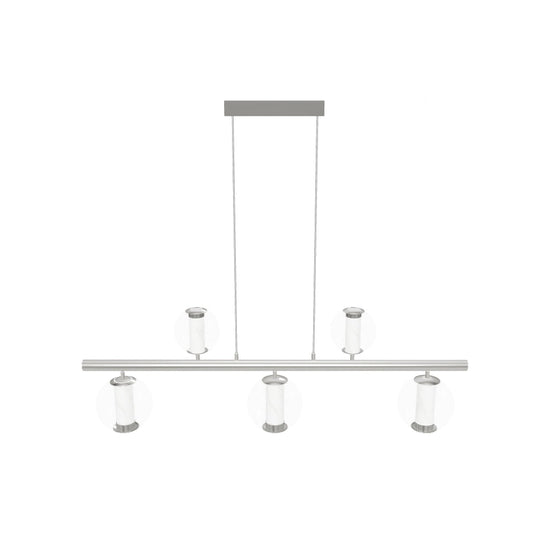 Bükreş 5-Piece Chrome Stainless Dining Table Chandelier