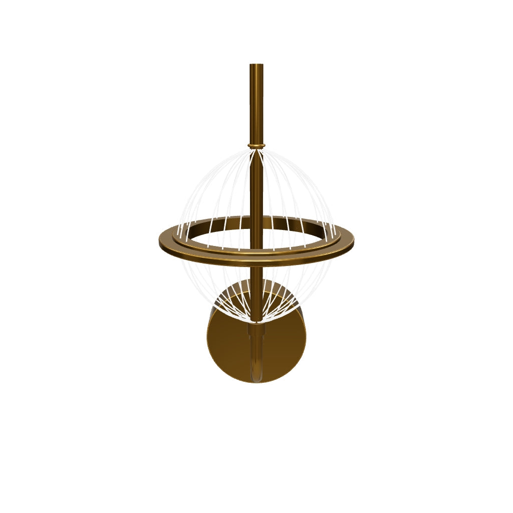 Carina Globe Transparent Acrylic Gold Led Wall Sconce 14 Cm