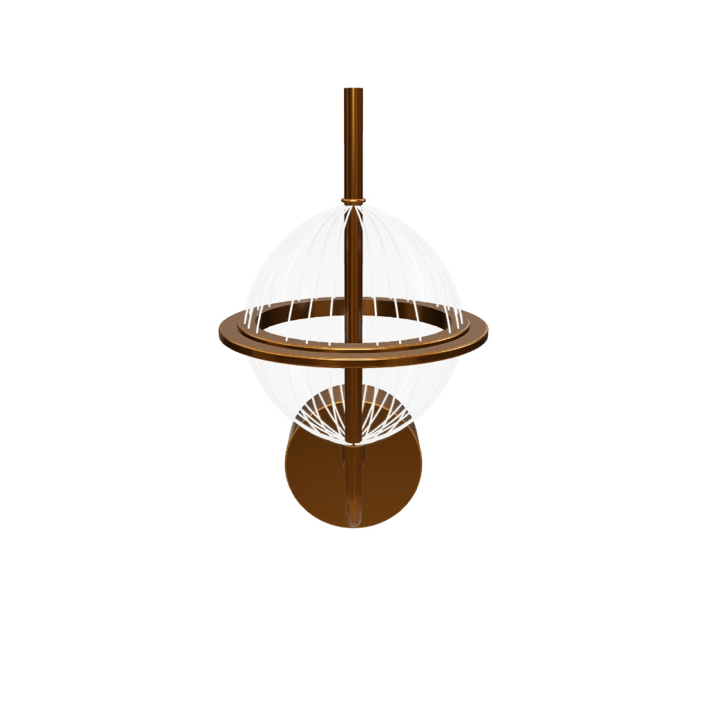 Carina Globe Transparent Acrylic Gold Led Wall Sconce 14 Cm